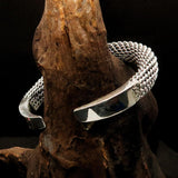 Excellent handcrafted minimalistic Sterling Silver Mesh Bracelet / Bangle - BikeRing4u