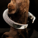 Excellent handcrafted minimalistic Sterling Silver Mesh Bracelet / Bangle - BikeRing4u