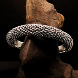 Excellent handcrafted minimalistic Sterling Silver Mesh Bracelet / Bangle - BikeRing4u