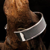 Excellent handcrafted minimalistic Sterling Silver Bracelet / Bangle - BikeRing4u