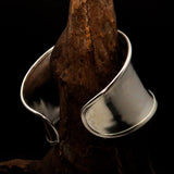 Excellent extra wide Hand Crafted Sterling Silver Bracelet / plain Bangle - BikeRing4u
