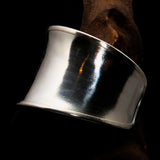 Excellent extra wide Hand Crafted Sterling Silver Bracelet / plain Bangle - BikeRing4u