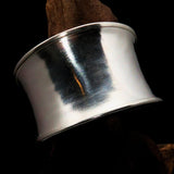 Excellent extra wide Hand Crafted Sterling Silver Bracelet / plain Bangle - BikeRing4u