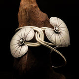 Lovely Hand Crafted Sterling Silver Bracelet / Bangle with 2 Leafs - BikeRing4u
