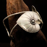 Lovely Hand Crafted Sterling Silver Bracelet / Bangle with 2 Leafs - BikeRing4u