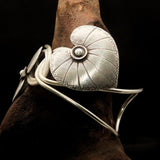 Lovely Hand Crafted Sterling Silver Bracelet / Bangle with 2 Leafs - BikeRing4u