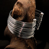 Excellent handcrafted minimalistic 16 String Sterling Silver Bracelet / Bangle - BikeRing4u