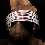Excellent handcrafted minimalistic 16 String Sterling Silver Bracelet / Bangle - BikeRing4u