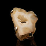 Sterling Silver Ring with fancy shaped Champagne Druzy Agate Cabochon - BikeRing4u