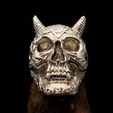 Excellent crafted Men's Biker Ring shiny Celtic Devil Skull - Sterling Silver - BikeRing4u