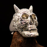 Excellent crafted Men's Biker Ring shiny Celtic Devil Skull - Sterling Silver - BikeRing4u