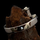 Excellent crafted Men's ornamental Celtic Cross Ring - antiqued Sterling Silver - BikeRing4u