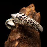 Excellent crafted Men's Medieval Ring Dragon Claw - Mirror Polished Sterling Silver - BikeRing4u
