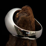 Perfectly crafted domed Men's black Unity Ring - Sterling Silver - BikeRing4u
