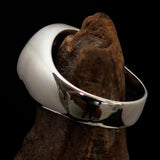 Perfectly crafted domed Men's Red Unity Ring - Sterling Silver - BikeRing4u