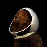 Excellent crafted ancient Men's blue Assassin Ring - Sterling Silver - BikeRing4u