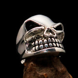 Excellent crafted Men's Biker Ring winking Gnome Skull - Sterling Silver - BikeRing4u