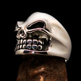 Excellent crafted Men's Biker Ring winking Gnome Skull - Sterling Silver - BikeRing4u