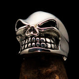 Excellent crafted Men's Biker Ring winking Gnome Skull - Sterling Silver - BikeRing4u