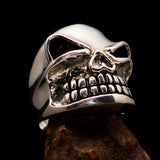 Excellent crafted Men's Biker Ring winking Gnome Skull - Sterling Silver - BikeRing4u