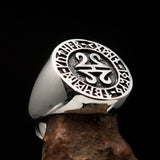 Nicely crafted Men's ancient Viking Runes Ring Antiqued - Sterling Silver - BikeRing4u