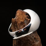 Nicely crafted Men's ancient Viking Runes Ring Black - Sterling Silver - BikeRing4u