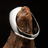 Nicely crafted Men's Seal Ring German Eagle Antiqued - Sterling Silver - BikeRing4u