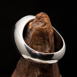 Perfectly crafted Men's Teacher Ring Atom Symbol antiqued - Sterling Silver - BikeRing4u