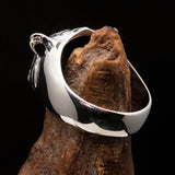 Excellent crafted Sterling Silver Animal Ring Tiger Head - BikeRing4u