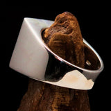 Perfectly crafted Men's Ring winged Lion of Venice Green - Sterling Silver - BikeRing4u