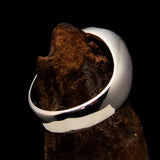 Perfectly crafted domed Men's Zodiac Cancer Ring Black - Sterling Silver - BikeRing4u