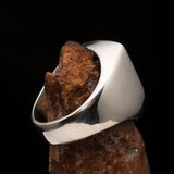 Perfectly crafted Men's Shield Ring Blue 3 Lions Coat of Arms - Sterling Silver - BikeRing4u