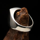 Perfectly crafted Men's Shield Ring Blue 3 Lions Coat of Arms - Sterling Silver - BikeRing4u