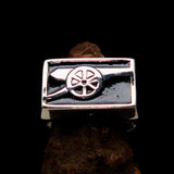 Perfectly crafted Men's Naval Cannon Ring Black - Sterling Silver - BikeRing4u