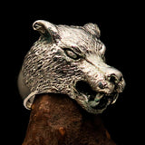Excellent crafted Men's Sterling Silver Werewolf Ring - BikeRing4u