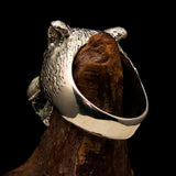 Excellent crafted Men's Sterling Silver Werewolf Ring - BikeRing4u