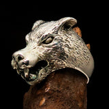 Excellent crafted Men's Sterling Silver Werewolf Ring - BikeRing4u