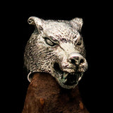 Excellent crafted Men's Sterling Silver Werewolf Ring - BikeRing4u
