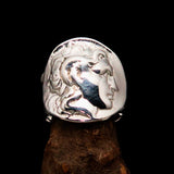 Men's Sterling Silver Alexander the Great Tetradrachm Ring - BikeRing4u
