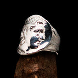 Men's Sterling Silver Alexander the Great Tetradrachm Ring - BikeRing4u