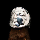 Men's Sterling Silver Alexander the Great Tetradrachm Ring - BikeRing4u