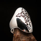 Perfectly crafted Men's Gothic Cross Ring Antiqued - Sterling Silver - BikeRing4u