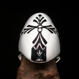 Perfectly crafted Men's Saint Lorenz Cross Ring antiqued - Sterling Silver - BikeRing4u