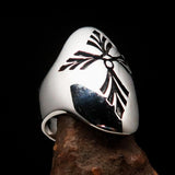 Perfectly crafted Men's Saint Lorenz Cross Ring antiqued - Sterling Silver - BikeRing4u