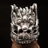 Excellent crafted Men's Animal Ring Male Dragon Sterling Silver 925 - BikeRing4u