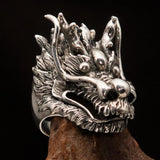 Excellent crafted Men's Animal Ring Male Dragon Sterling Silver 925 - BikeRing4u