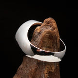 Perfectly crafted Men's GDR Socialist Ring Hammer Compasses Black - Sterling Silver - BikeRing4u