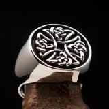 Perfectly crafted Men's Ring Celtic Birgit's Cross antiqued - Sterling Silver - BikeRing4u
