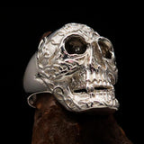 Excellent crafted Men's Celtic Skull Ring Mirror Polish - Sterling Silver - BikeRing4u