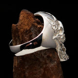 Excellent crafted Men's Celtic Skull Ring Mirror Polish - Sterling Silver - BikeRing4u